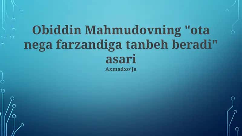 Mahmudovning Ota Nega Farzandiga Tanbeh Beradi 1