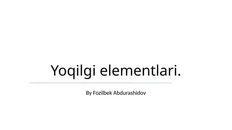 Yoqilgi elementlari 1