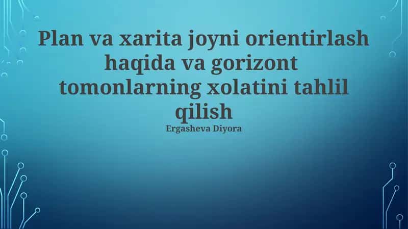 Xarita va Rejadagi Gorizontal Yo'nalishlarni Solishtirish 1