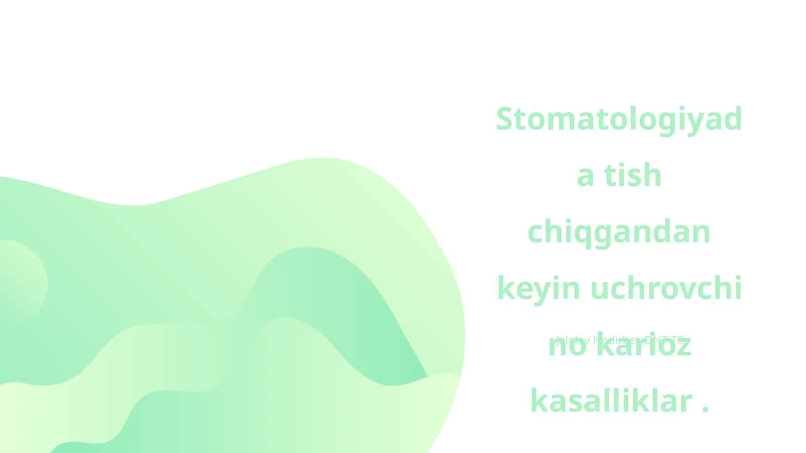 Stomatologiyada tish chiqgandan keyin uchrovchi no karioz kasalliklar 1