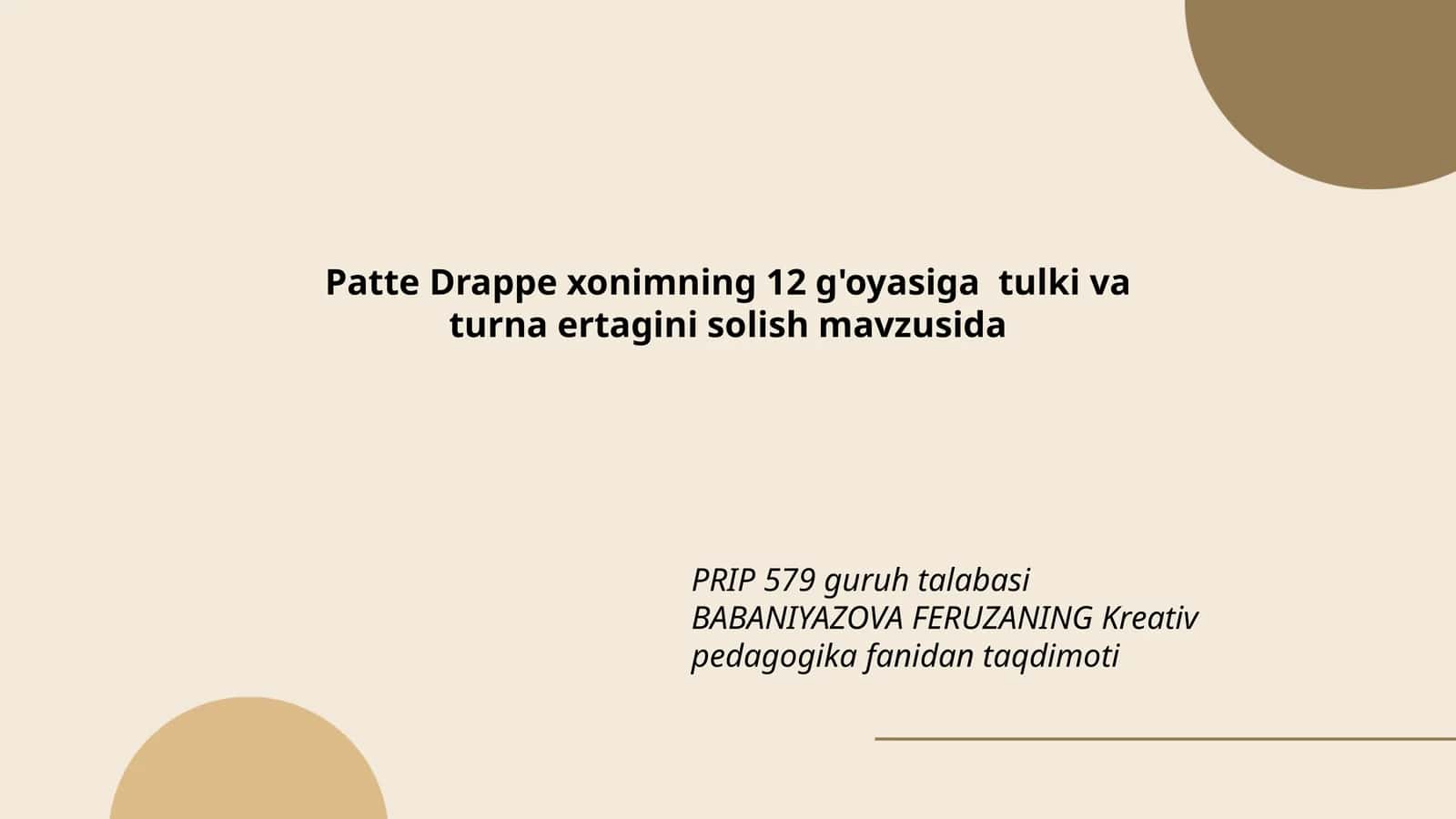 Kreativ pedagogika fanidan taqdimot 1