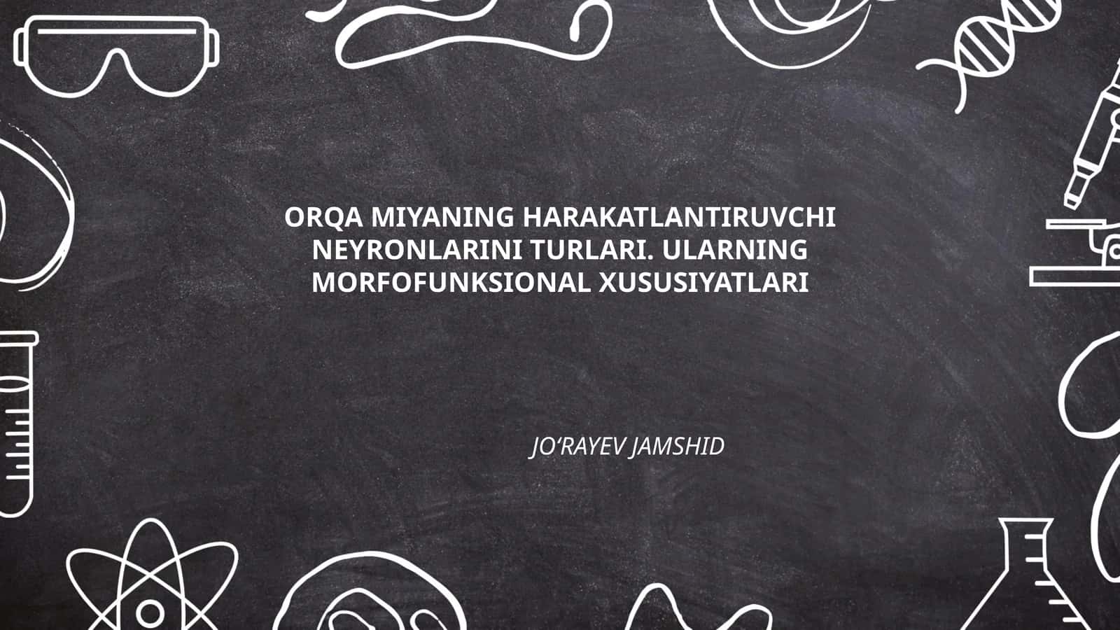 ORQA MIYANING HARAKATLANTIRUVCHI NEYRONLARINI TURLARI. ULARNING MORFOFUNKSIONAL XUSUSIYATLARI 1