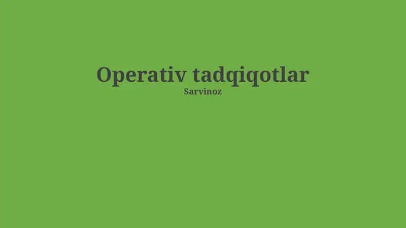 Operativ tadqiqotlar 1
