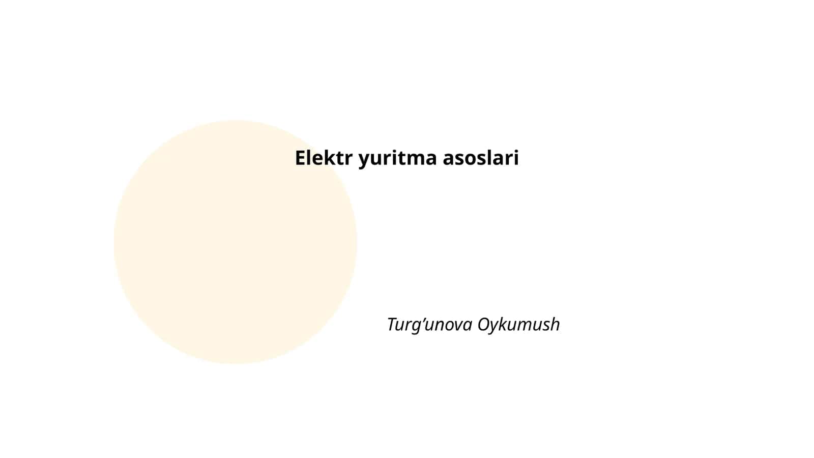 Elektr yuritma asoslari 1