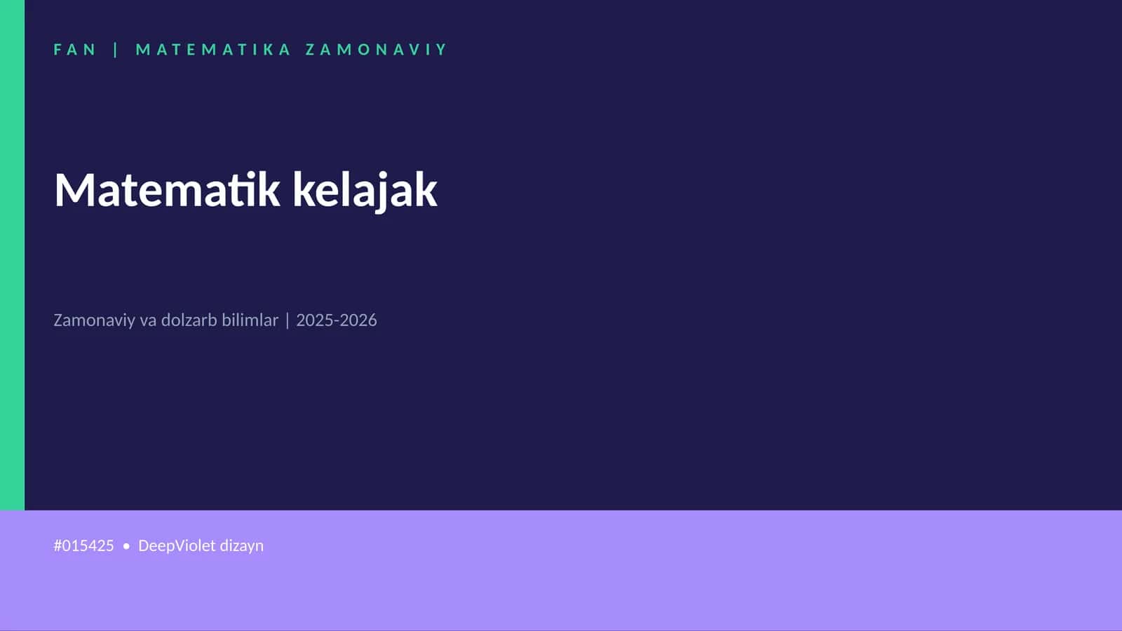 Matematik kelajak 1