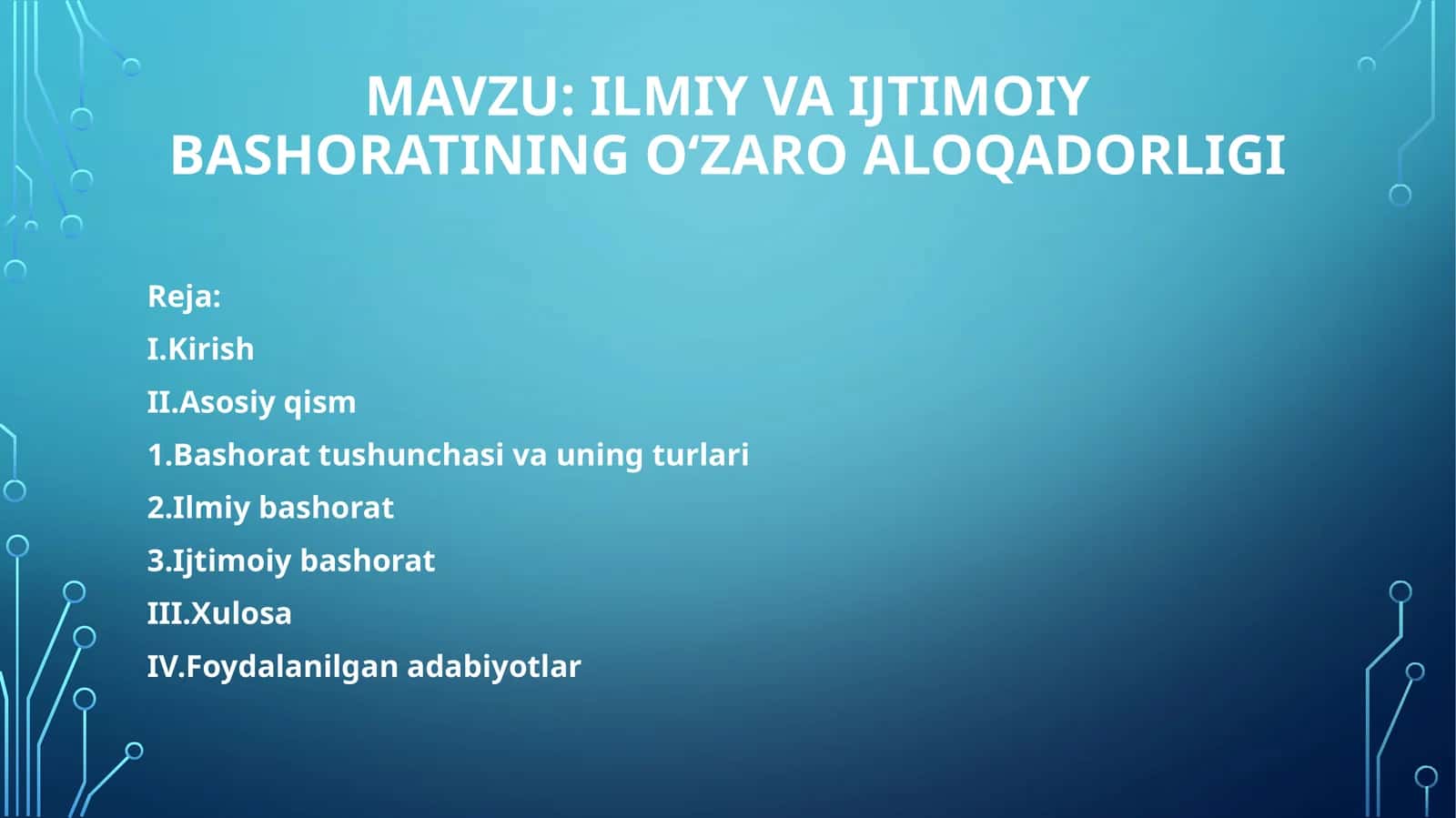 Bashorat tushunchasi va uning turlari 1