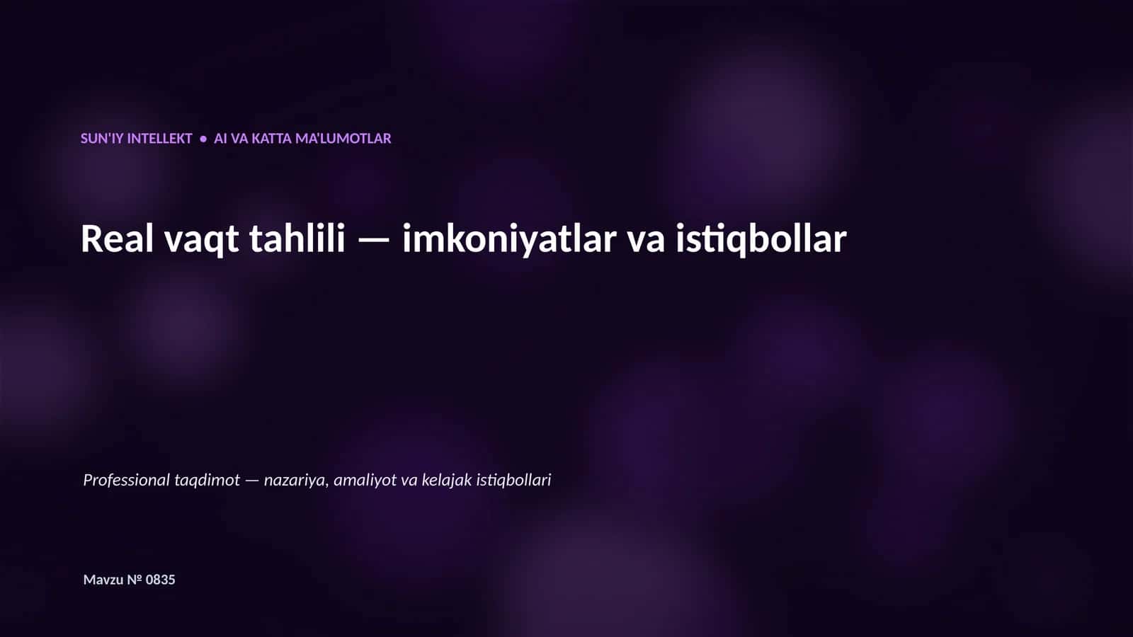SUN'IY INTELLEKT VA KATTA MA'LUMOTLAR 1