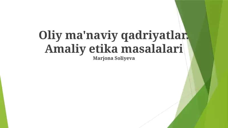 Oliy ma'naviy qadriyatlar 1