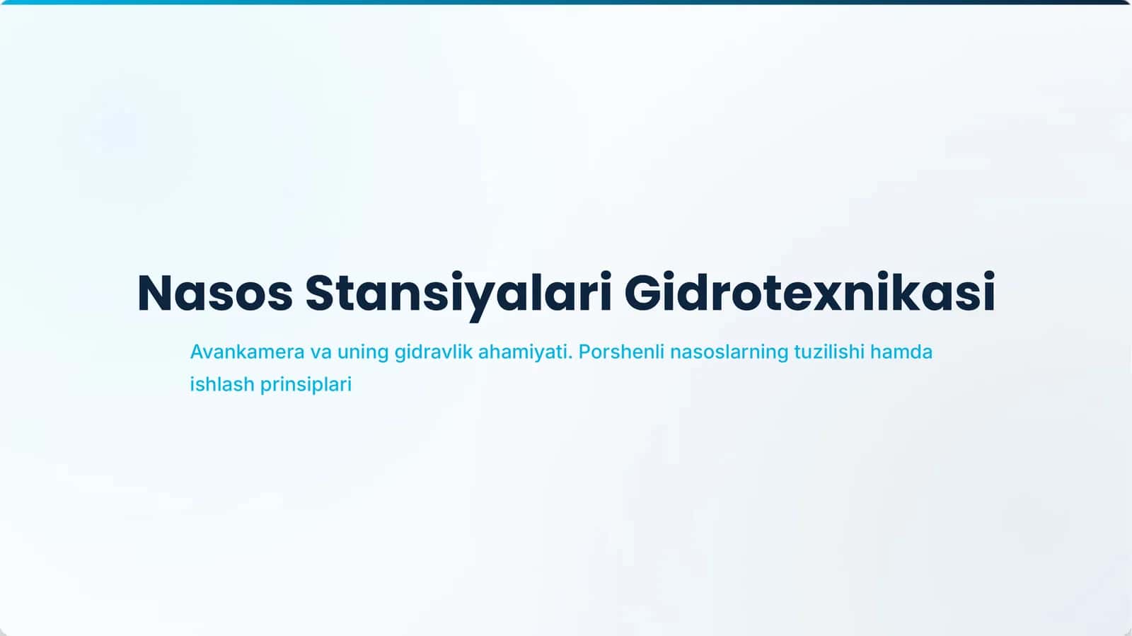 Nasos Stansiyalari Gidrotexnikasi 1