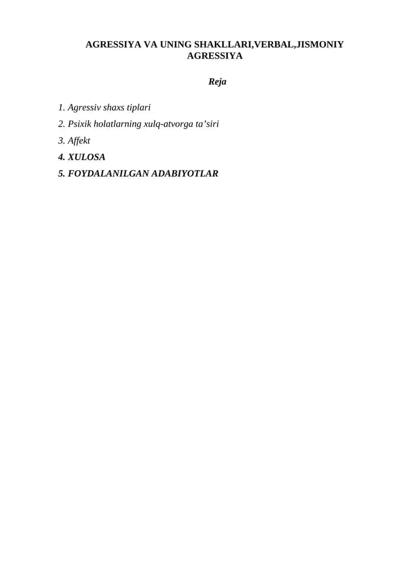 AGRESSIYA VA UNING SHAKLLARI 1