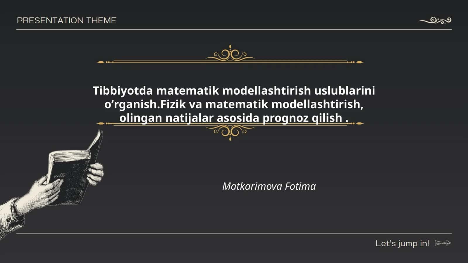 Matematik modellashtirishning Tibbiyotda qo'llanilishi 1