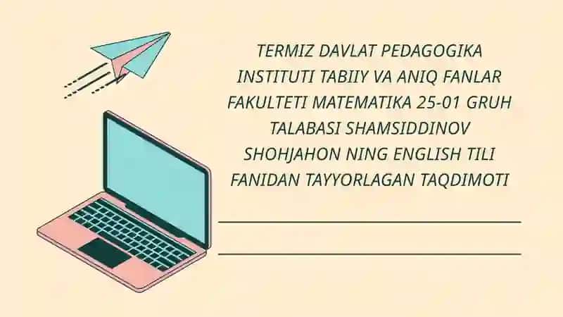 English Tili Fanidna Ta'lim
