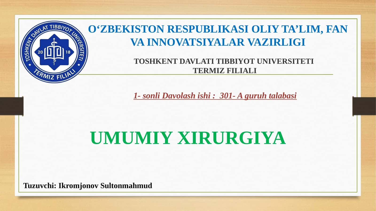 umumiy xirurgiya 1