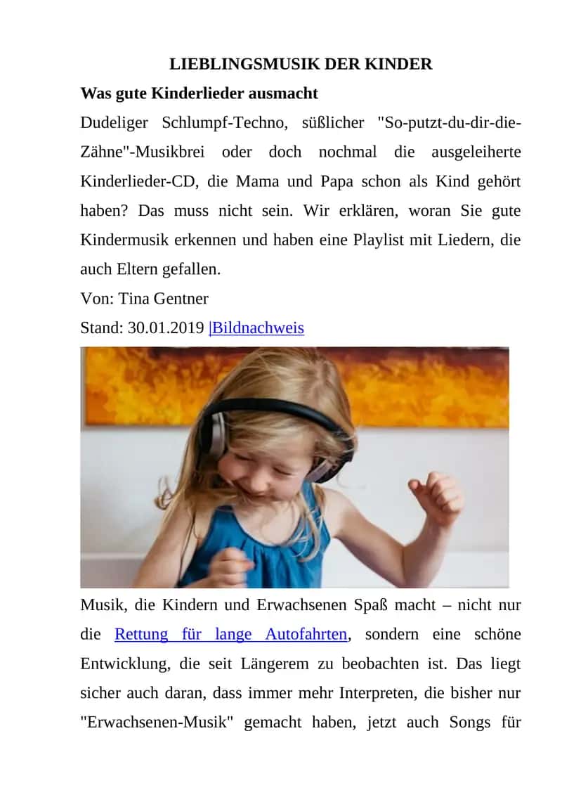 Gute Kindermusik 1