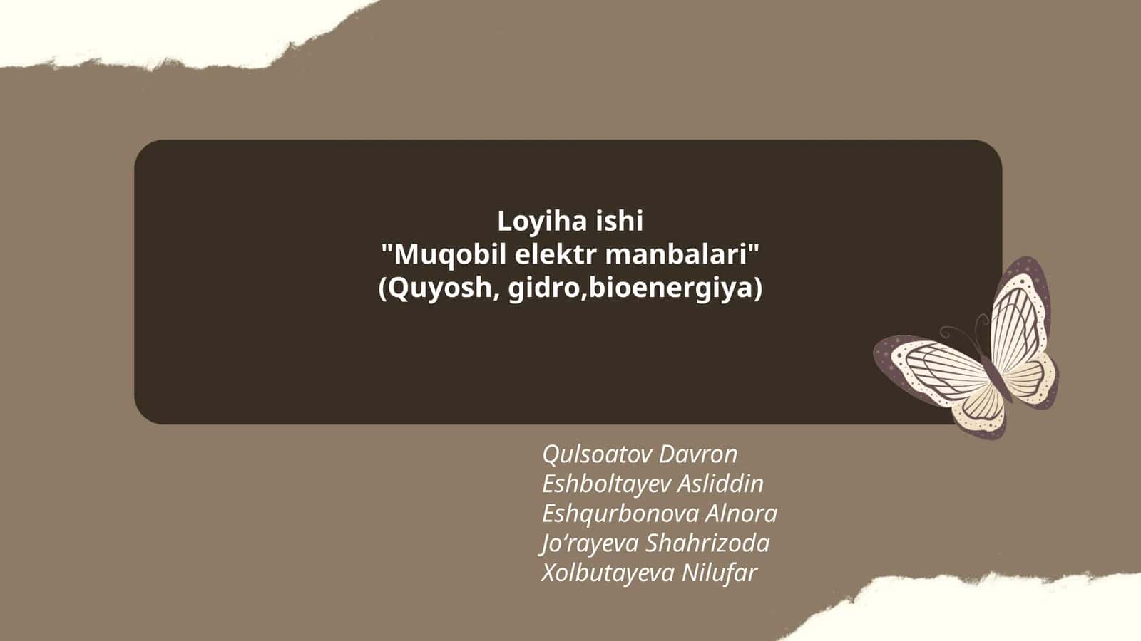 Muqobil elektr manbalari 1