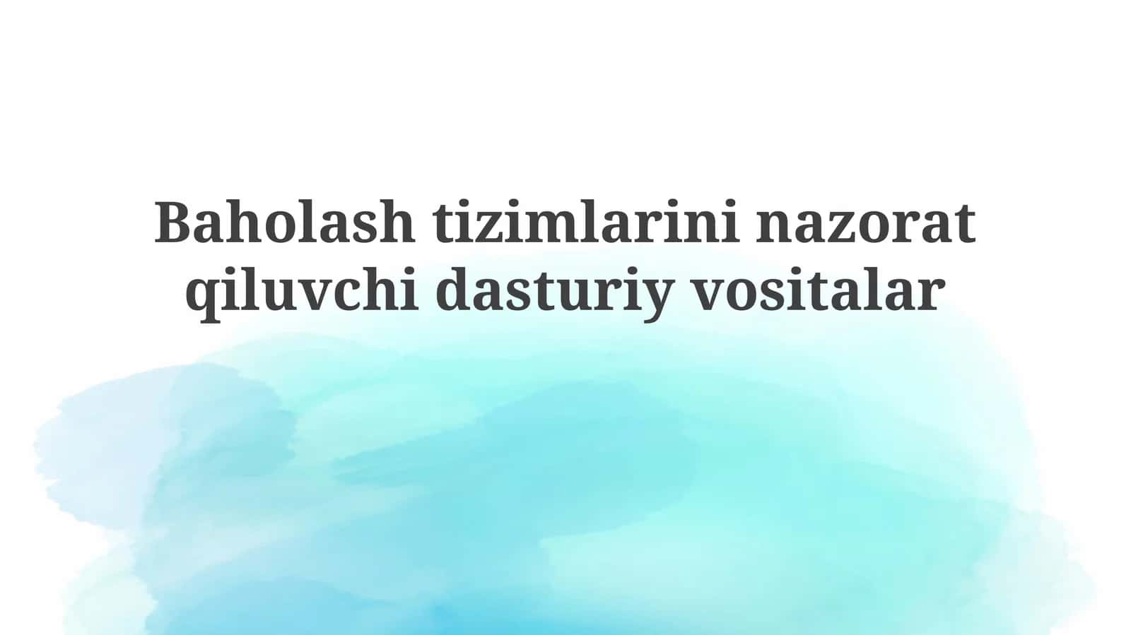 Baholashtizimlarininazoratqiluvchidasturiyvositalar 1