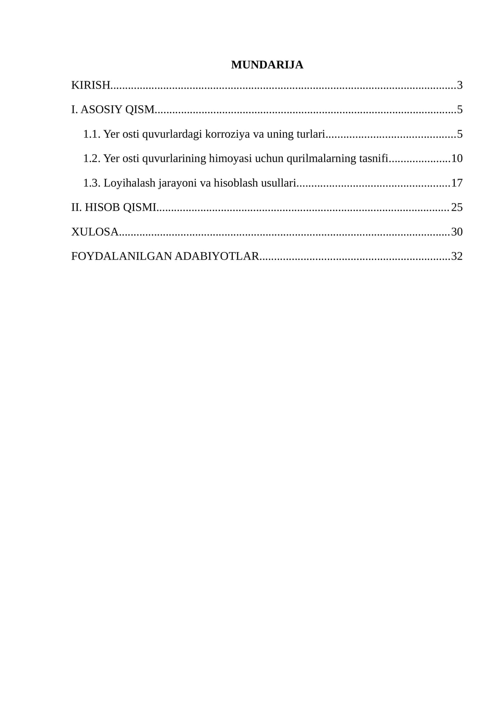 Yer osti quvurlarining himoyasi uchun qurilmalarning tasnifi 1