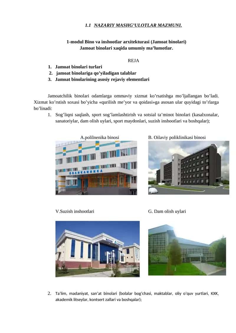 NAZARIY MASHG’ULOTLAR MAZMUNI 1