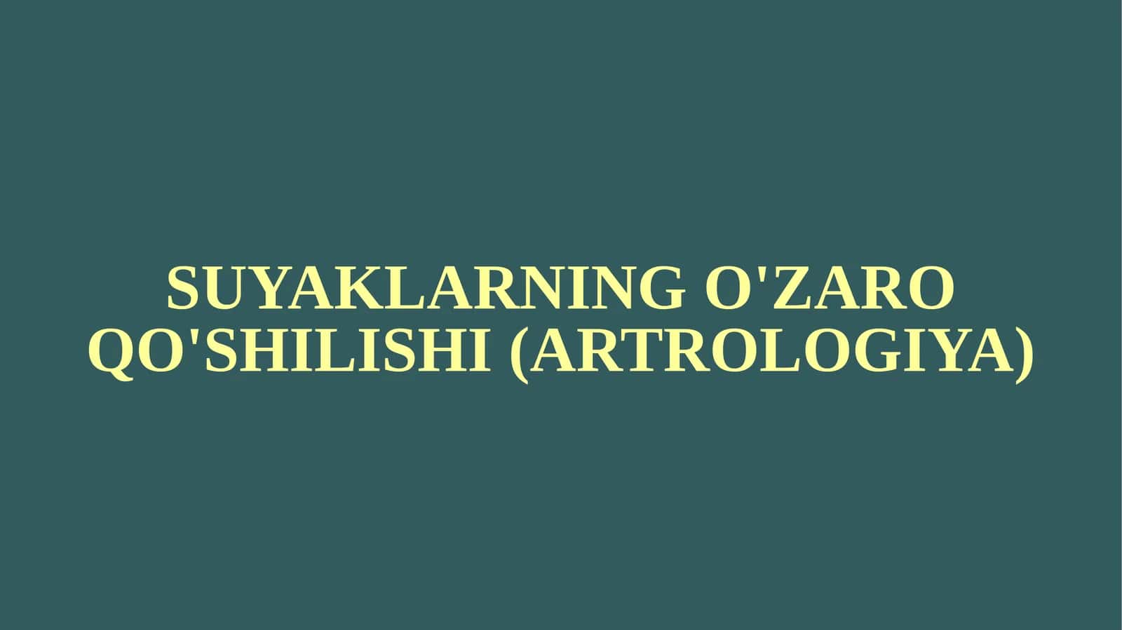 SUYAKLARNING O'ZARO QO'SHILISHI (ARTROLOGIYA) 1