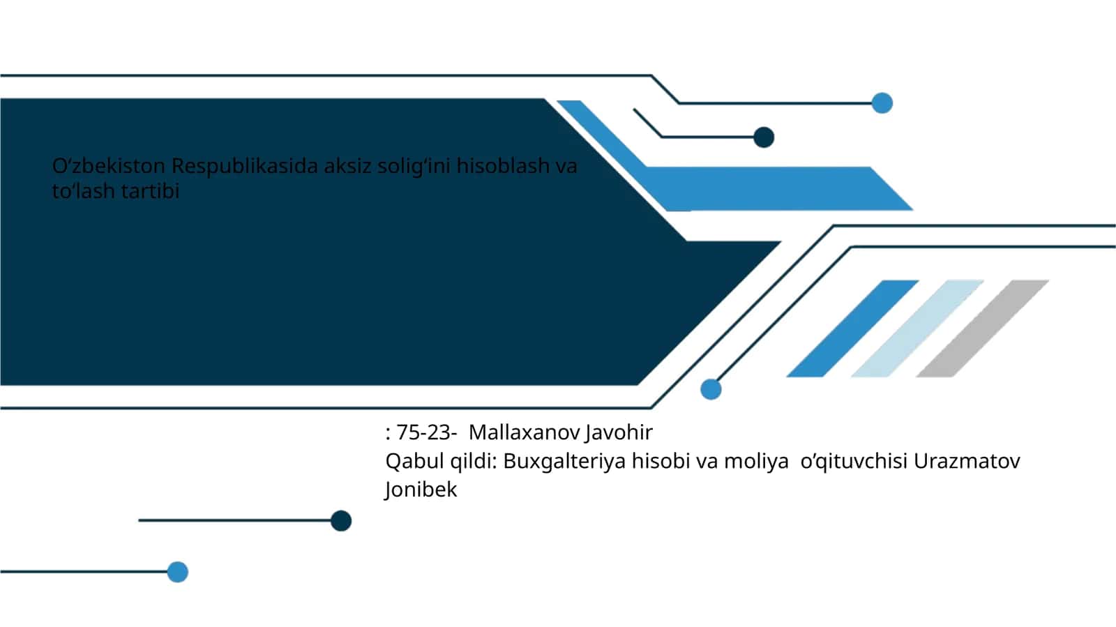 O‘zbekiston Respublikasida aksiz solig‘ini hisoblash va to‘lash tartibi 1