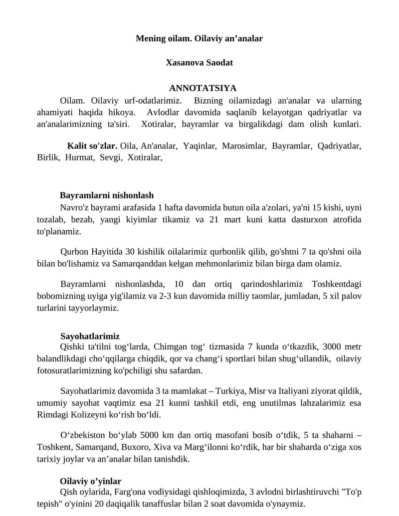 Xasanova Saodat 1