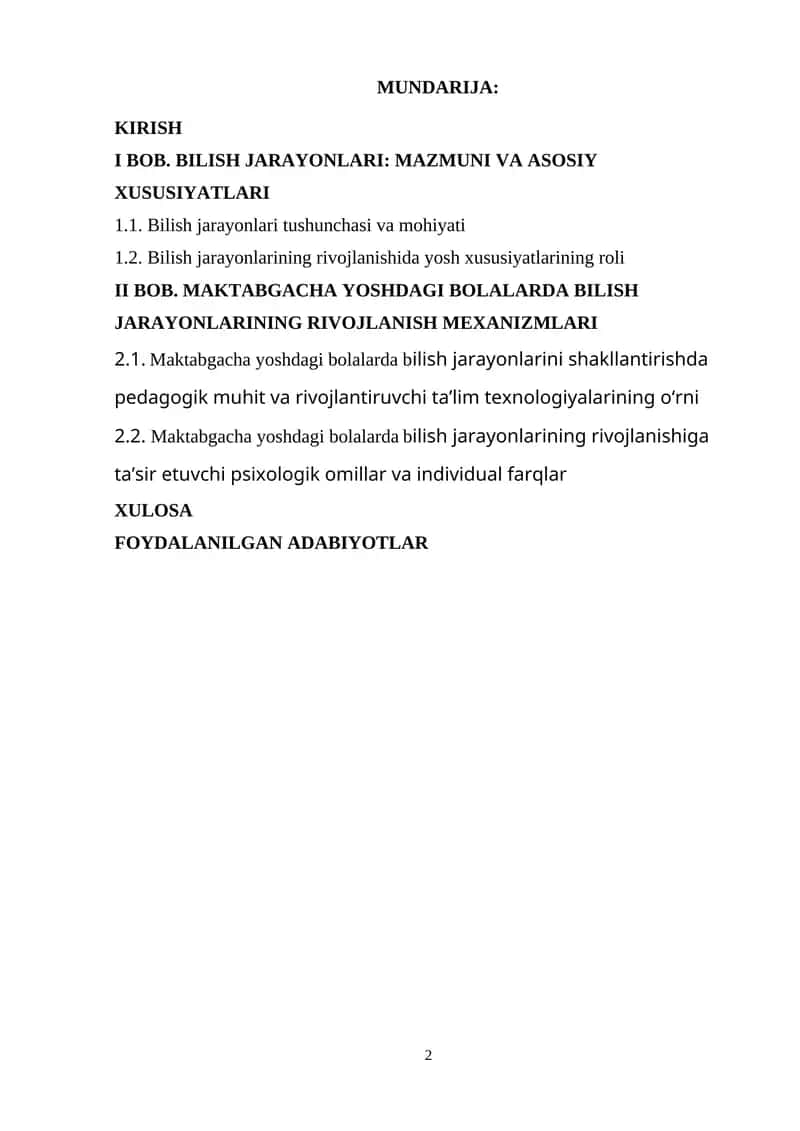 Maktabgacha ta’lim jarayonida bolalarda bilish jarayonlarining rivojlanishi va uni shakllantirishning pedagogik asoslari 1
