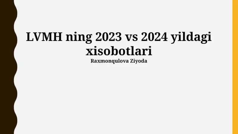 LVMH ning 2023 vs 2024 yildagi xisobotlari 1