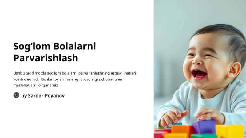 Sogʻlom Bolalarni Parvarishlash 1
