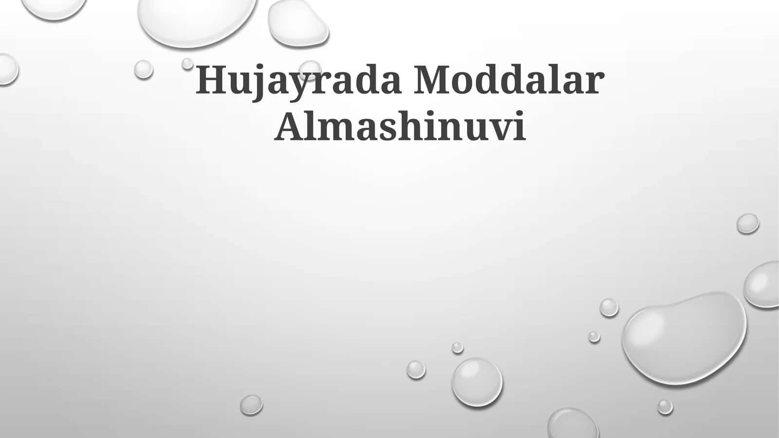 Hujayrada Moddalar Almashinuvi 1