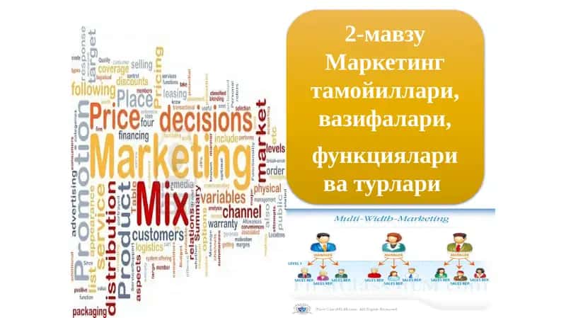 Маркетинг тамойиллари 1