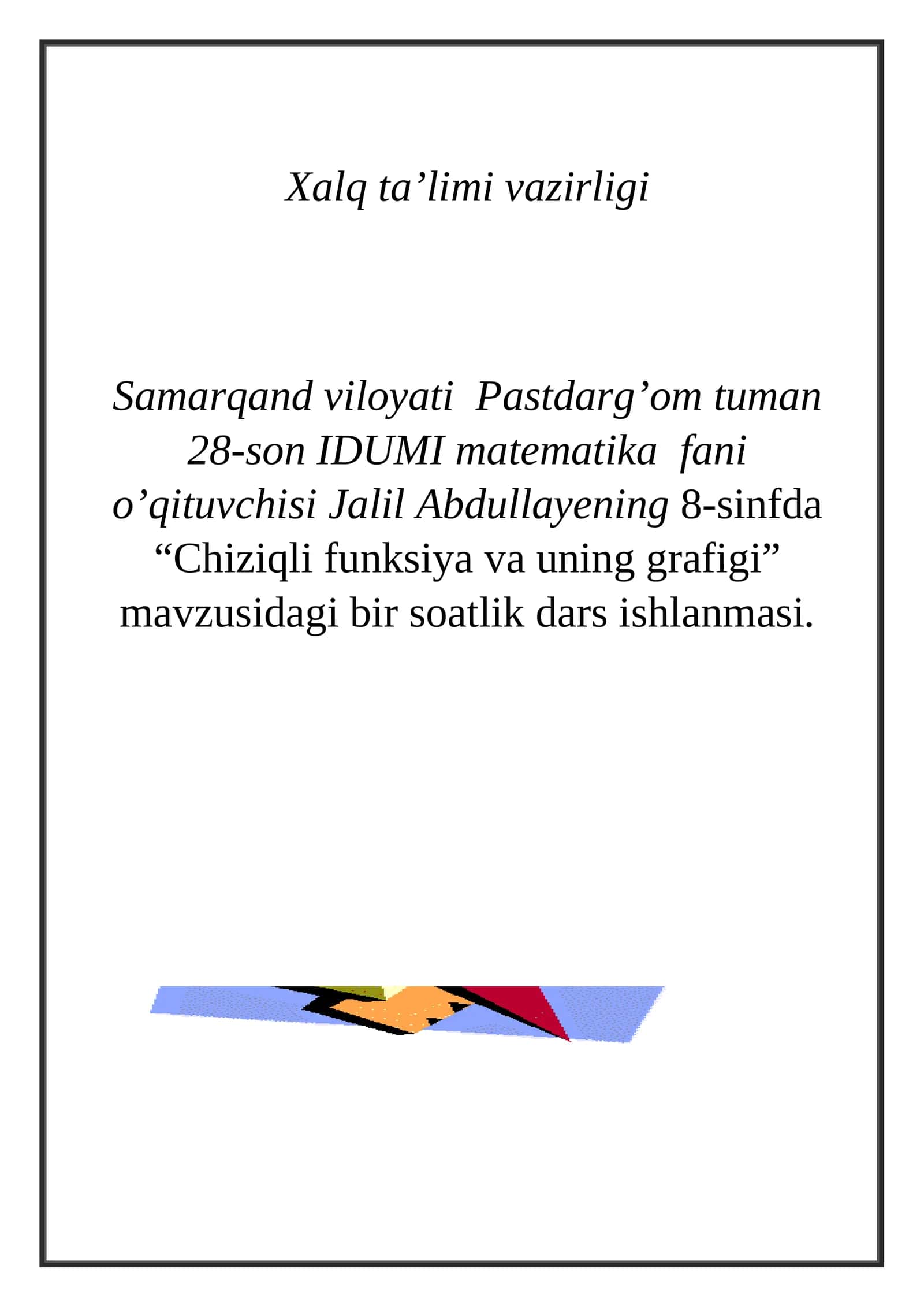 Chiziqli funksiya va uning grafigi 1