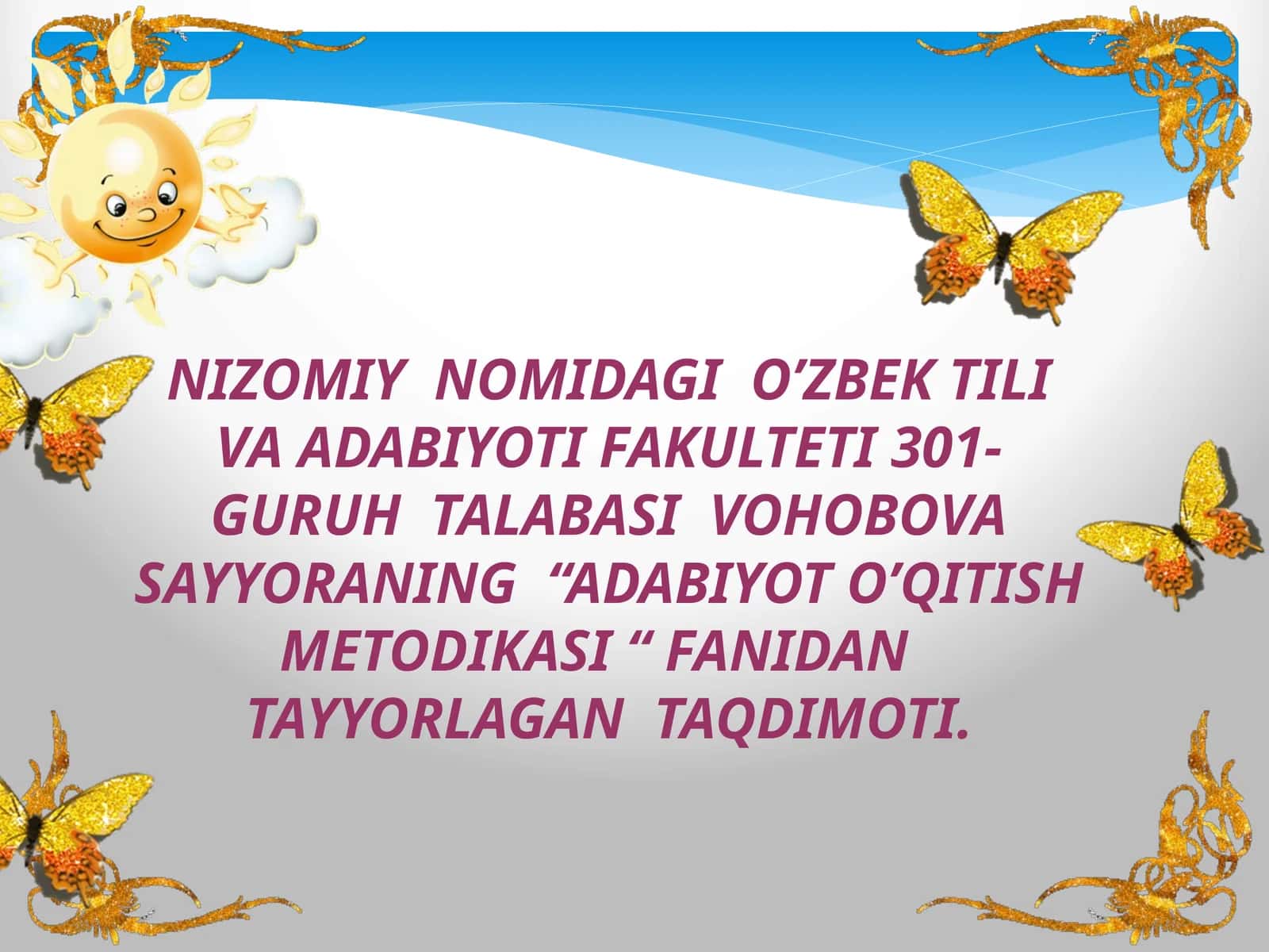 ADABIYOT O’QITISH METODIKASI 1