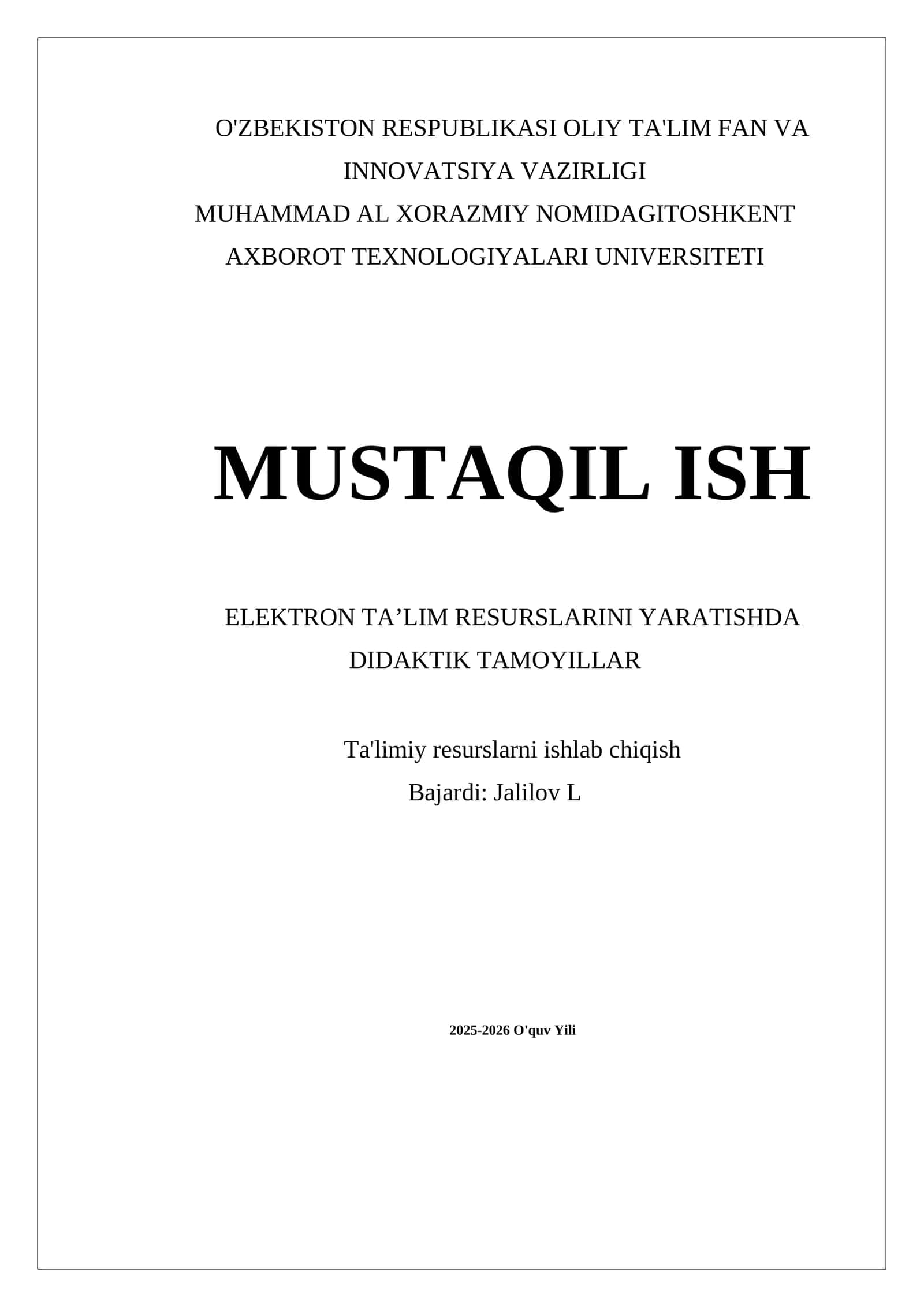 ELEKTRON TA’LIM RESURSLARINI YARATISHDA DIDAKTIK TAMOYILLAR 1