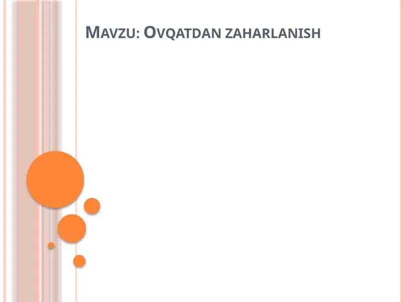 Ovqatdan zaharlanish 1