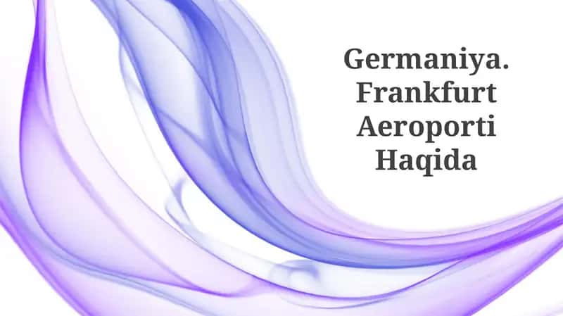 Frankfurt Aeroporti Haqida 1