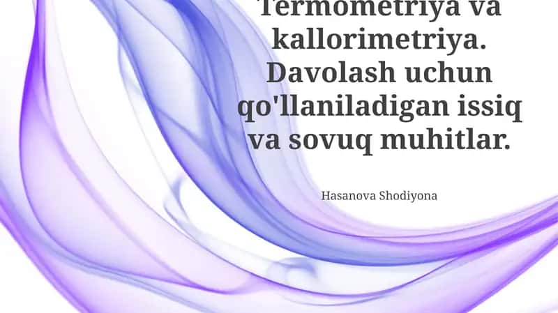 Termometriya va Kalorimetriya asoslari 1