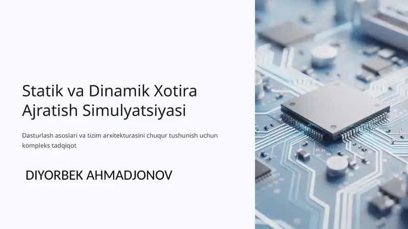Statik va Dinamik Xotira Ajratish Simulyatsiyasi 1