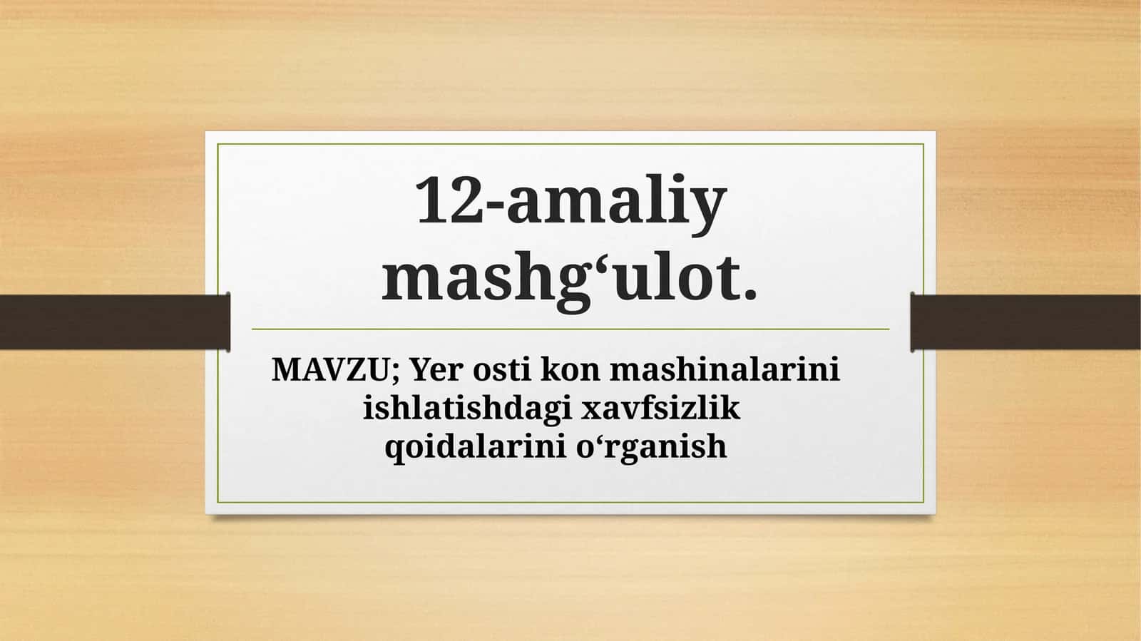 Yerosti kon mashinalarini ishlatishdagi хavfsizlikqoidalarini o‘rganish 1