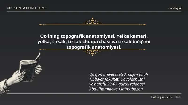 Qo'lning topografik anatomiyasi 1
