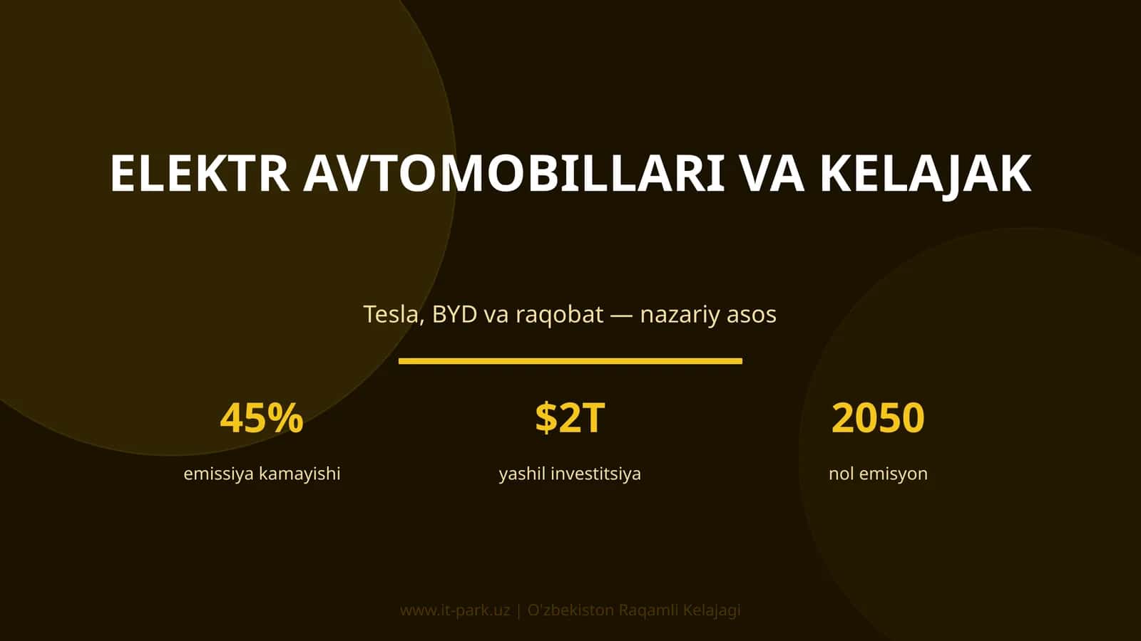Elektr avtomobillari va kelajak 1