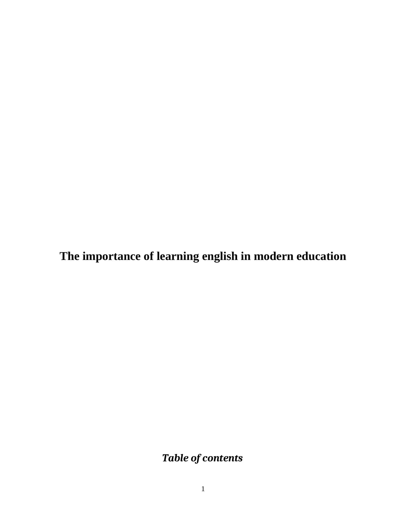 The importance of learning English in modern education 1