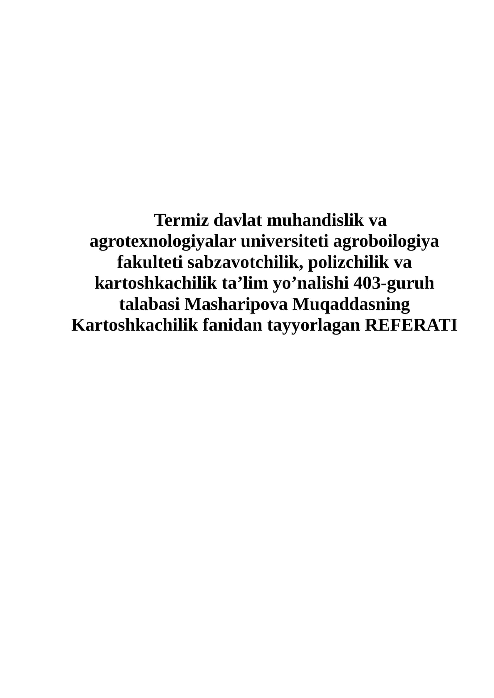 SHO'RLANGAN YERLARDA IKKI HOSILLI KARTOSHKA YETISHTIRISH TEXNOLOGIYASI 1