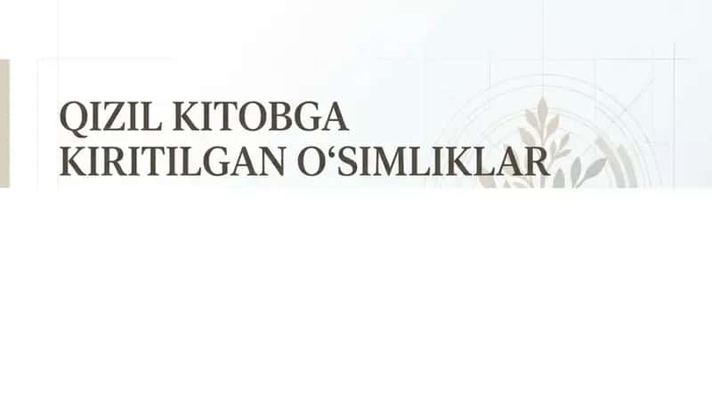 Qizil kitobga kiritilgan oʻsimliklar 1