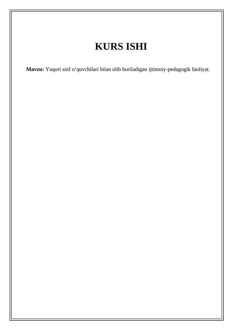 Yuqori sinf o'quvchilari bilan olib boriladigan ijtimoiy-pedagogik faoliyat 1