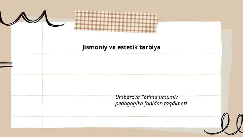 Jismoniy va estetik tarbiya 1