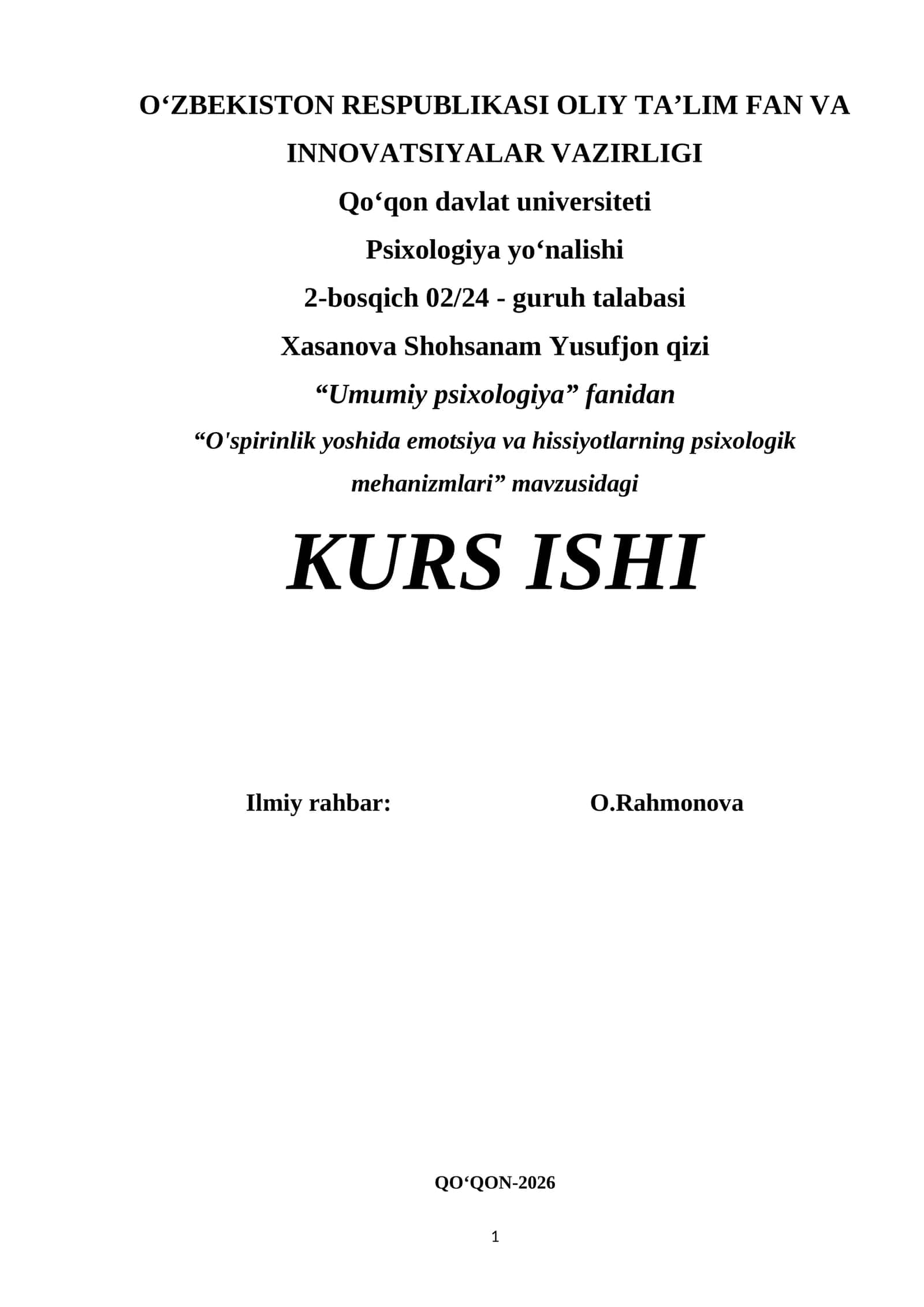 O'spirinlik yoshida emotsiya va hissiyotlarning psixologik mehanizmlari 1