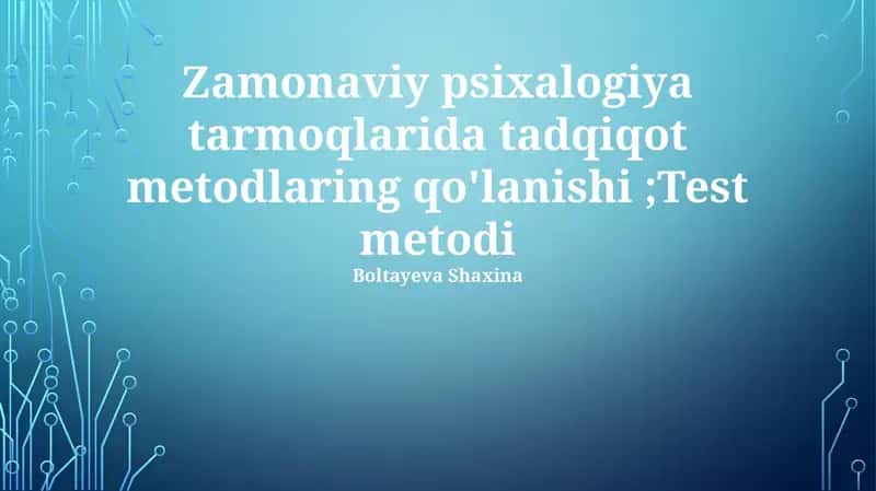 Zamonaviy Psixologiya Tarmoqlarida Tadqiqot Metodlari Qo‘llanilishi 1