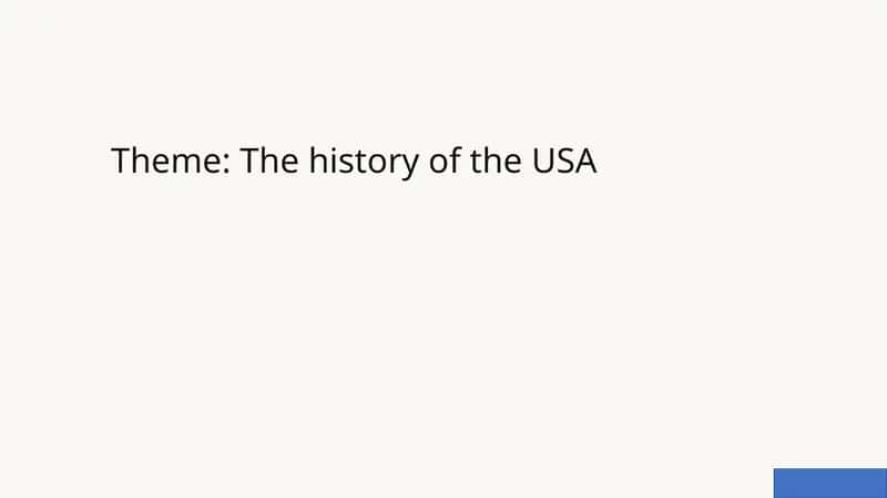 The history of the USA 1