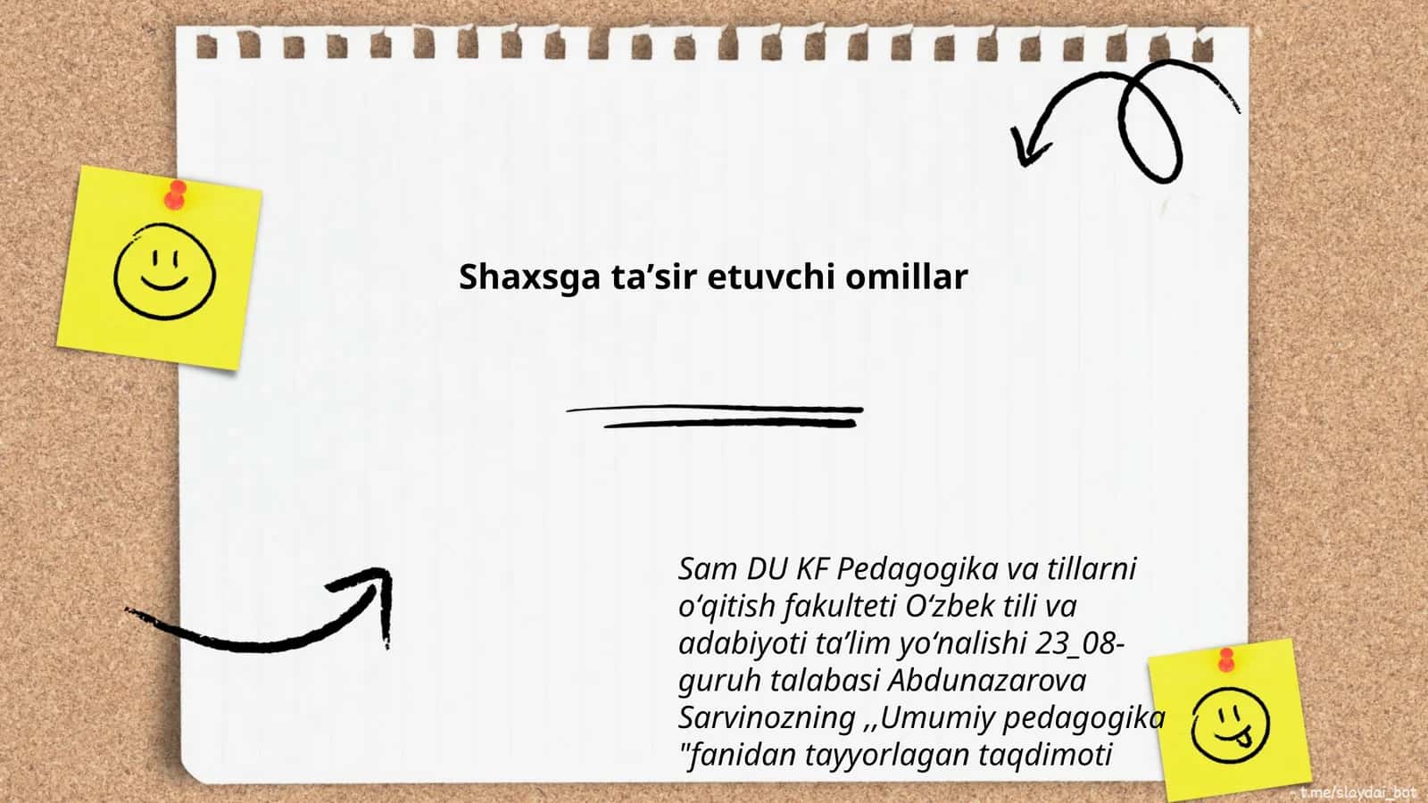 Umumiy pedagogika fanidan tayyorlagan taqdimoti 1