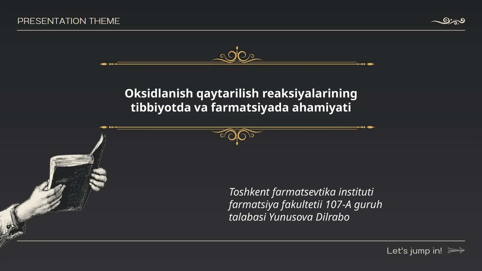 Oksidlanish qaytarilish reaksiyalarining tibbiyotda va farmatsiyada ahamiyati 1